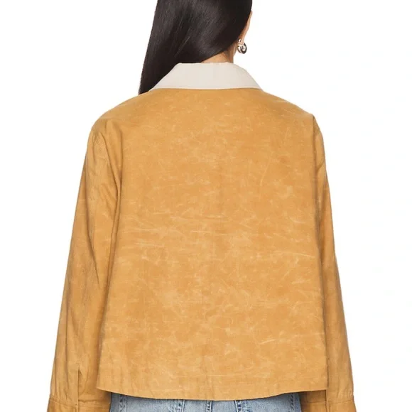 THE GREAT. The Waxed Swingy Jacket in Walnut - Picture 4 of 9